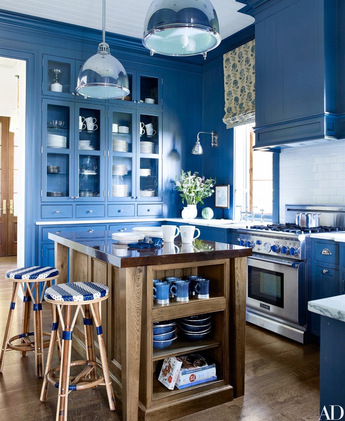 Кухня С Синими Стенами