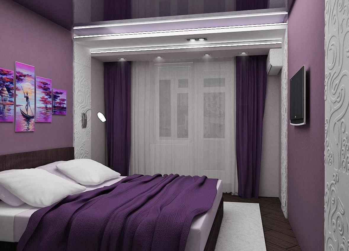 Комната С Фиолетовыми Обоями
