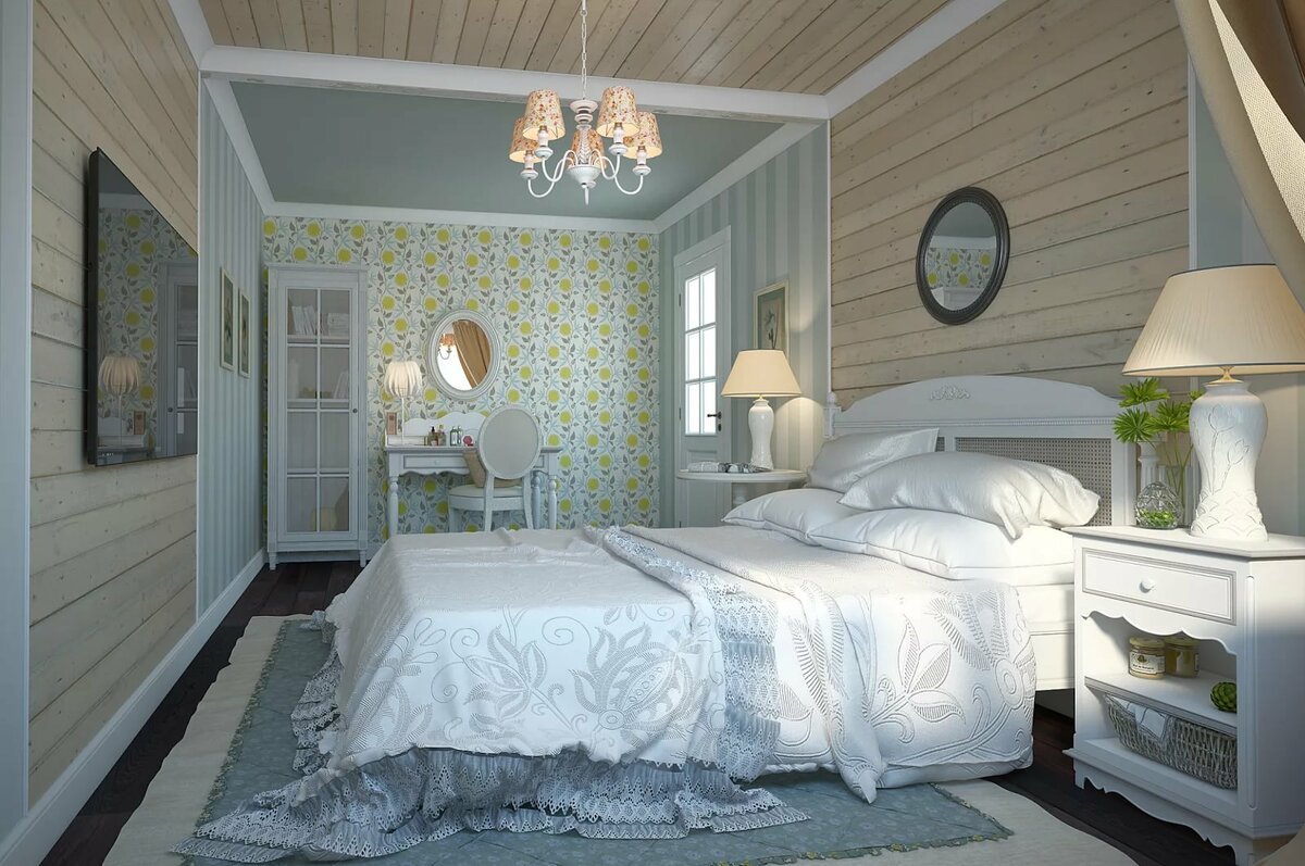 Белая Спальня В Деревянном Доме