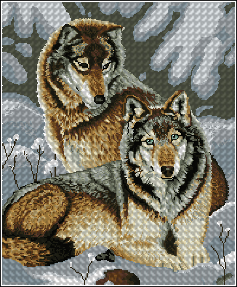 Вышивка бисером волки в схемах
