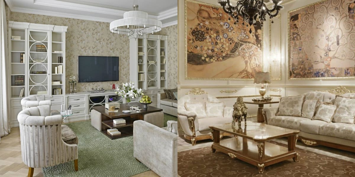 Интерьер гостиной в стиле неоклассика — успешная фото подборка изысканных дизайнов