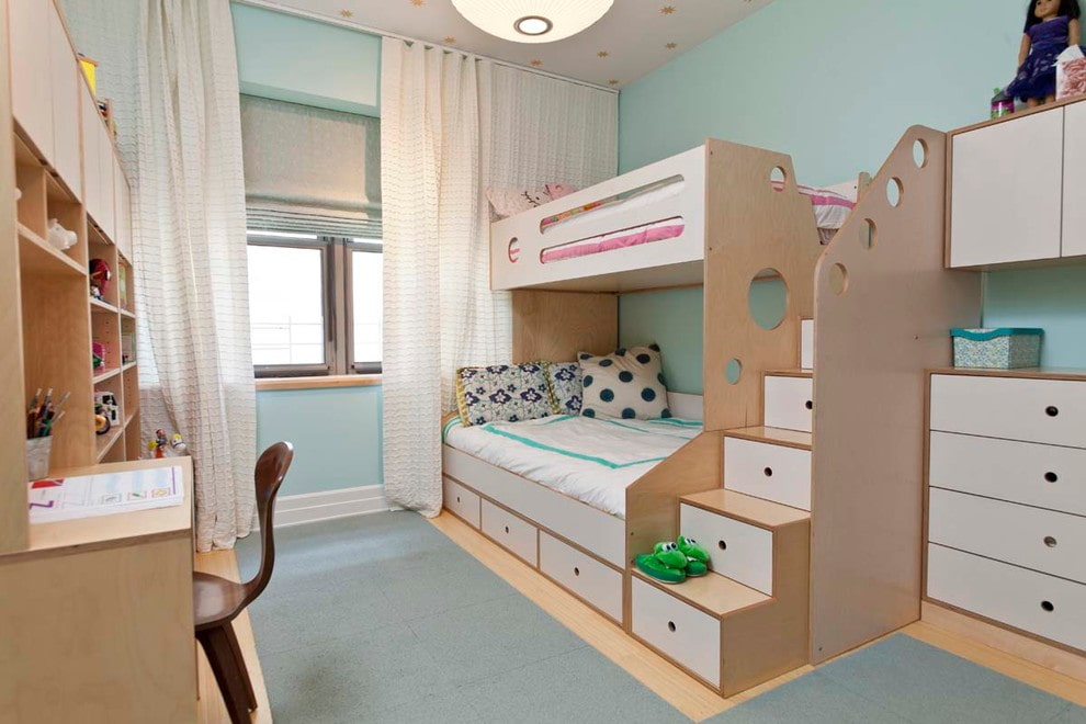 Детская спальня для двоих разнополых детей фото (61 фото): дизайн комнаты для девочки и мальчика
