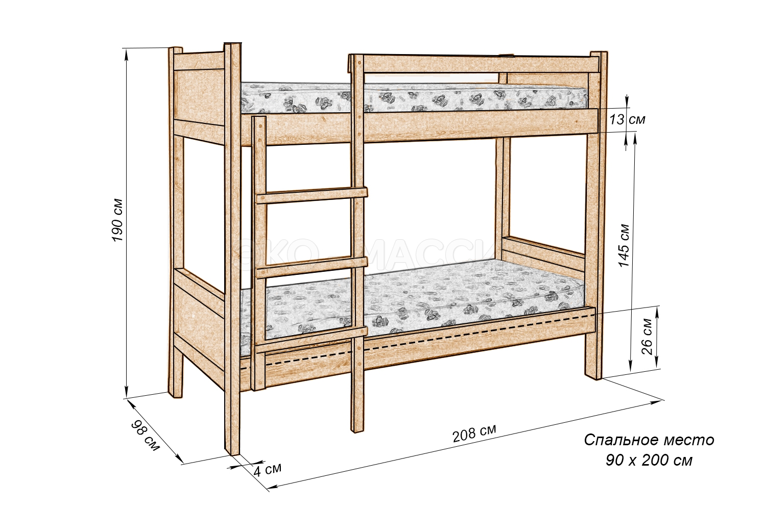 Детская двухъярусная кровать своими руками чертежи и размеры схемы