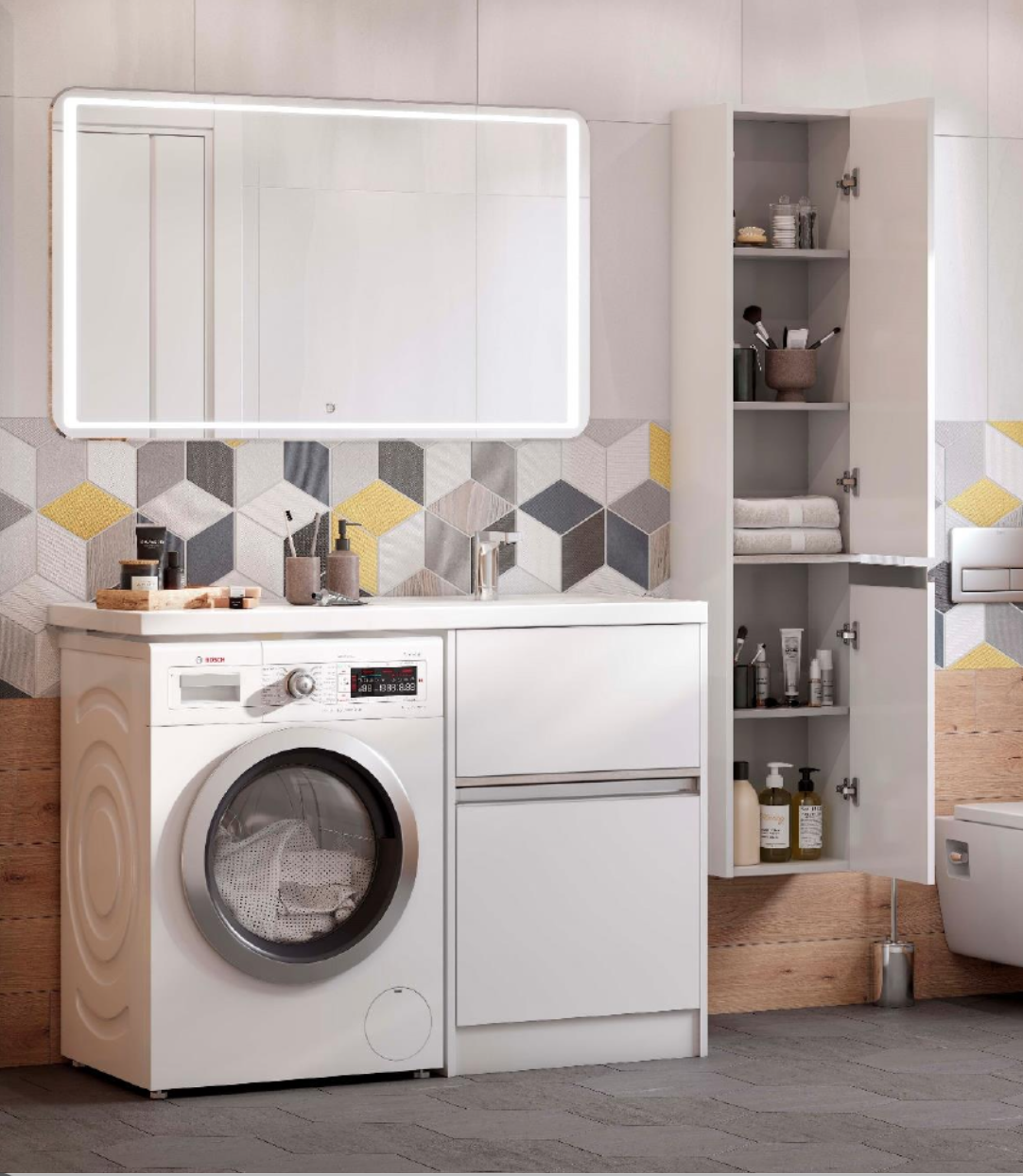 Шкаф для стиральной машины в ванную - виды | как выбрать?