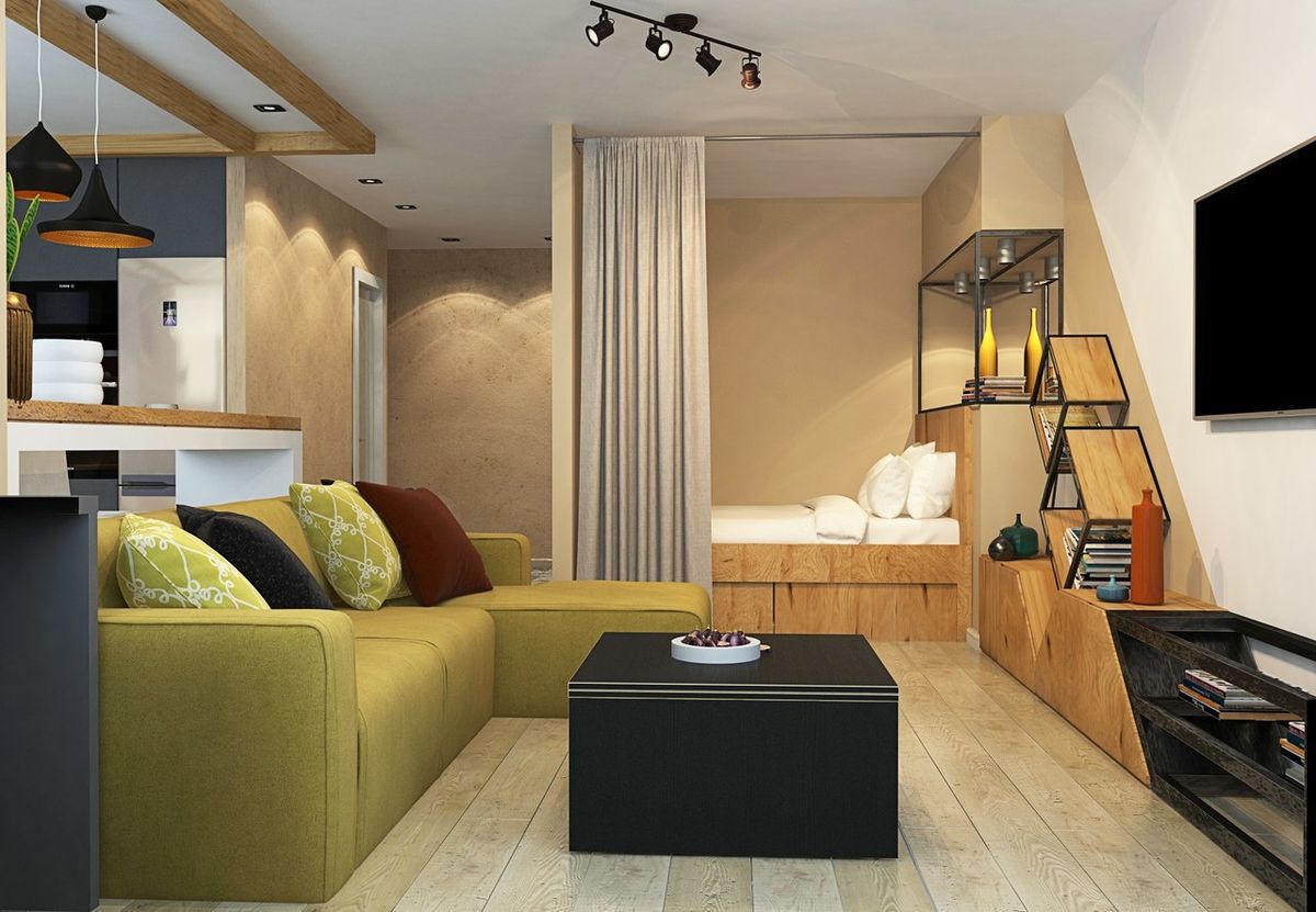 Квартиры 36-37 кв.м: дизайн однокомнатной, фото в современном стиле, косметический ремонт, как обставить интерьер, отделка, планировка
