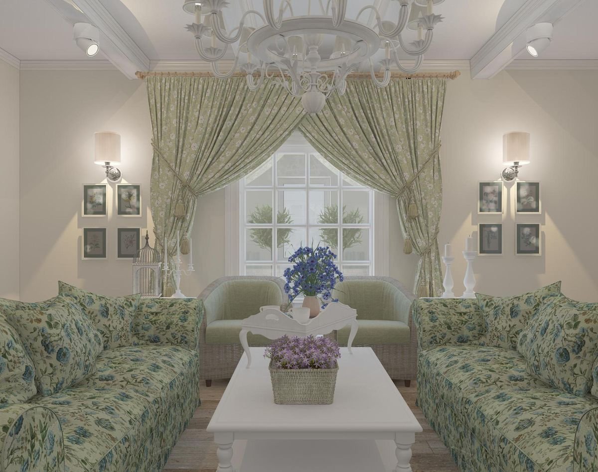 Интерьер гостиной в стиле прованс – очарование франции в вашем доме (170+ фото)