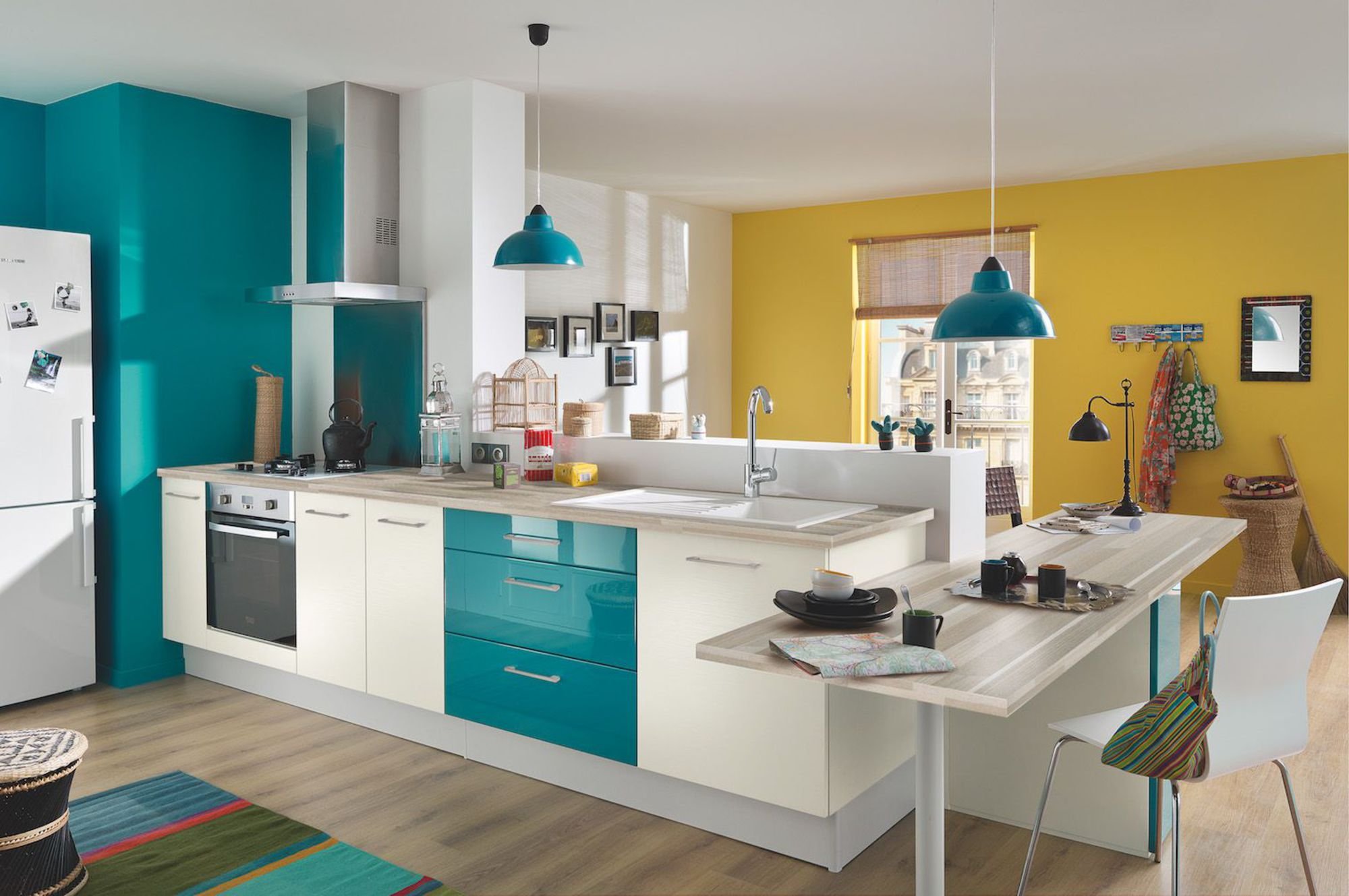 Кухня бирюзового цвета: сочетание с другими цветами, примеры интерьеров в фото