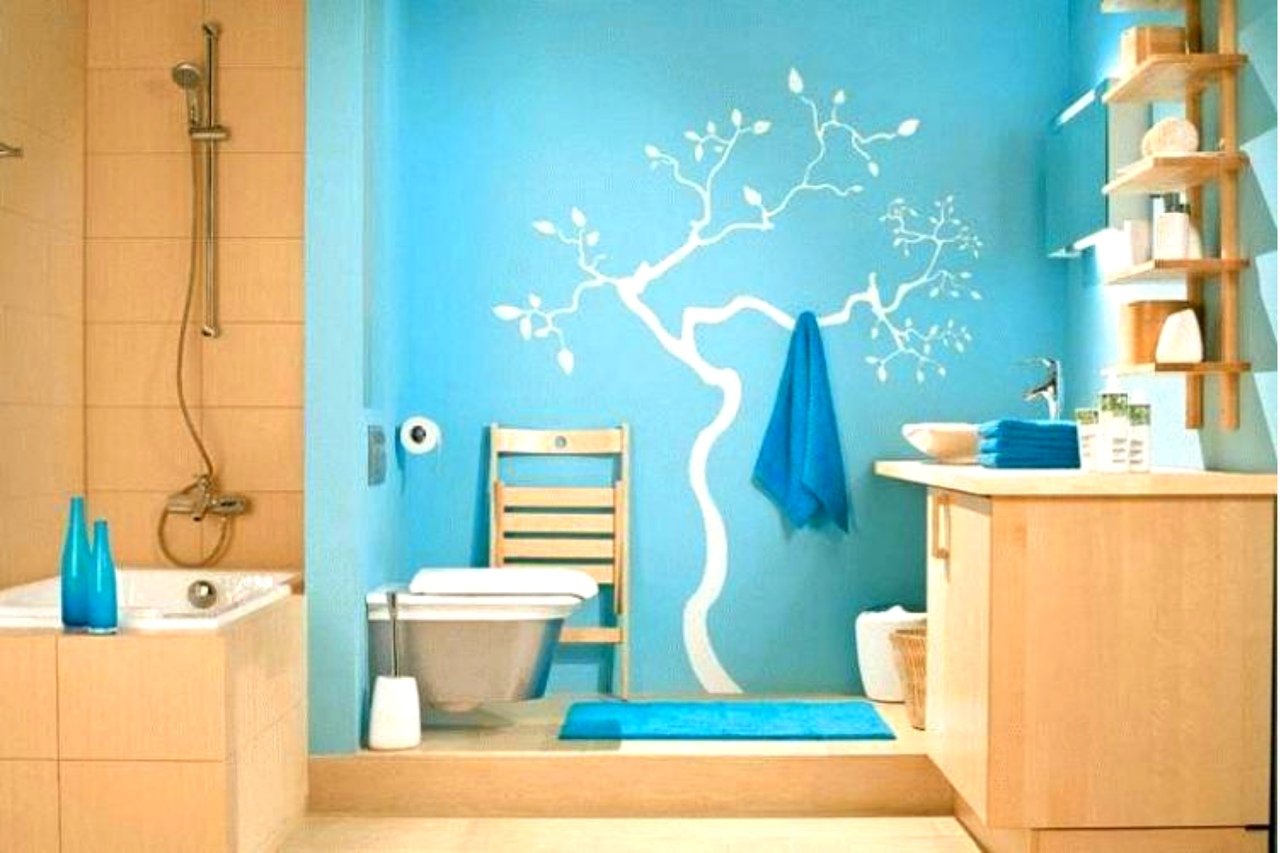 Крашеные стены в ванной – обновляем интерьер