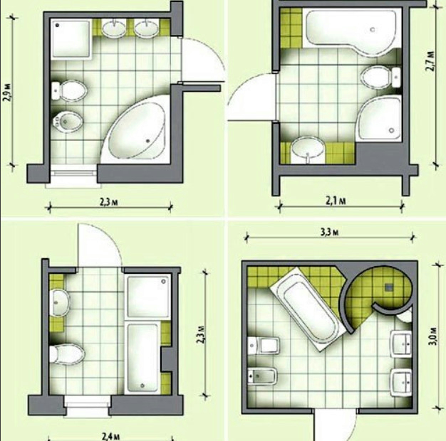 План ванной комнаты в частном доме