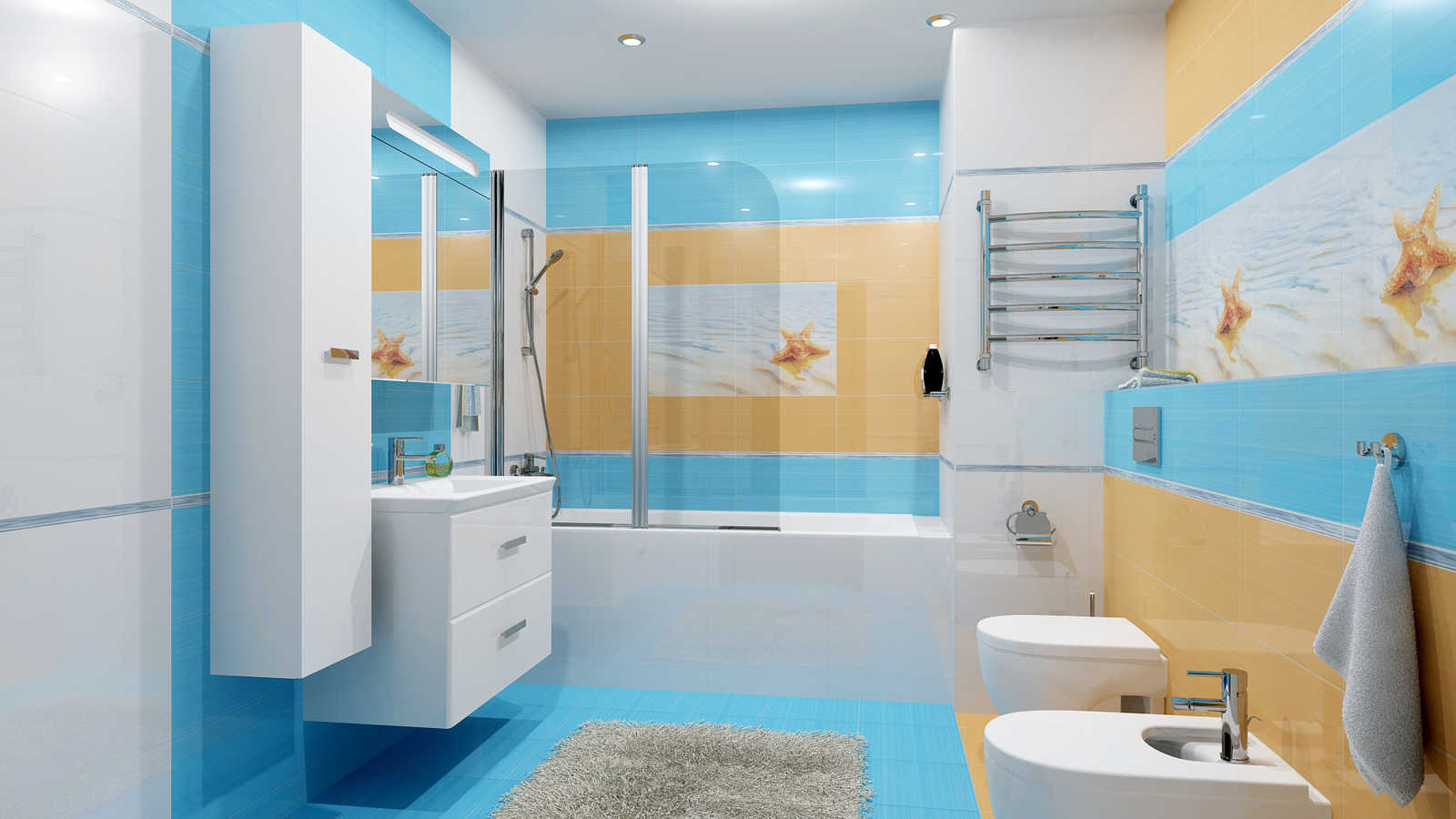 Дизайн ванной комнаты — какие обои можно клеить
