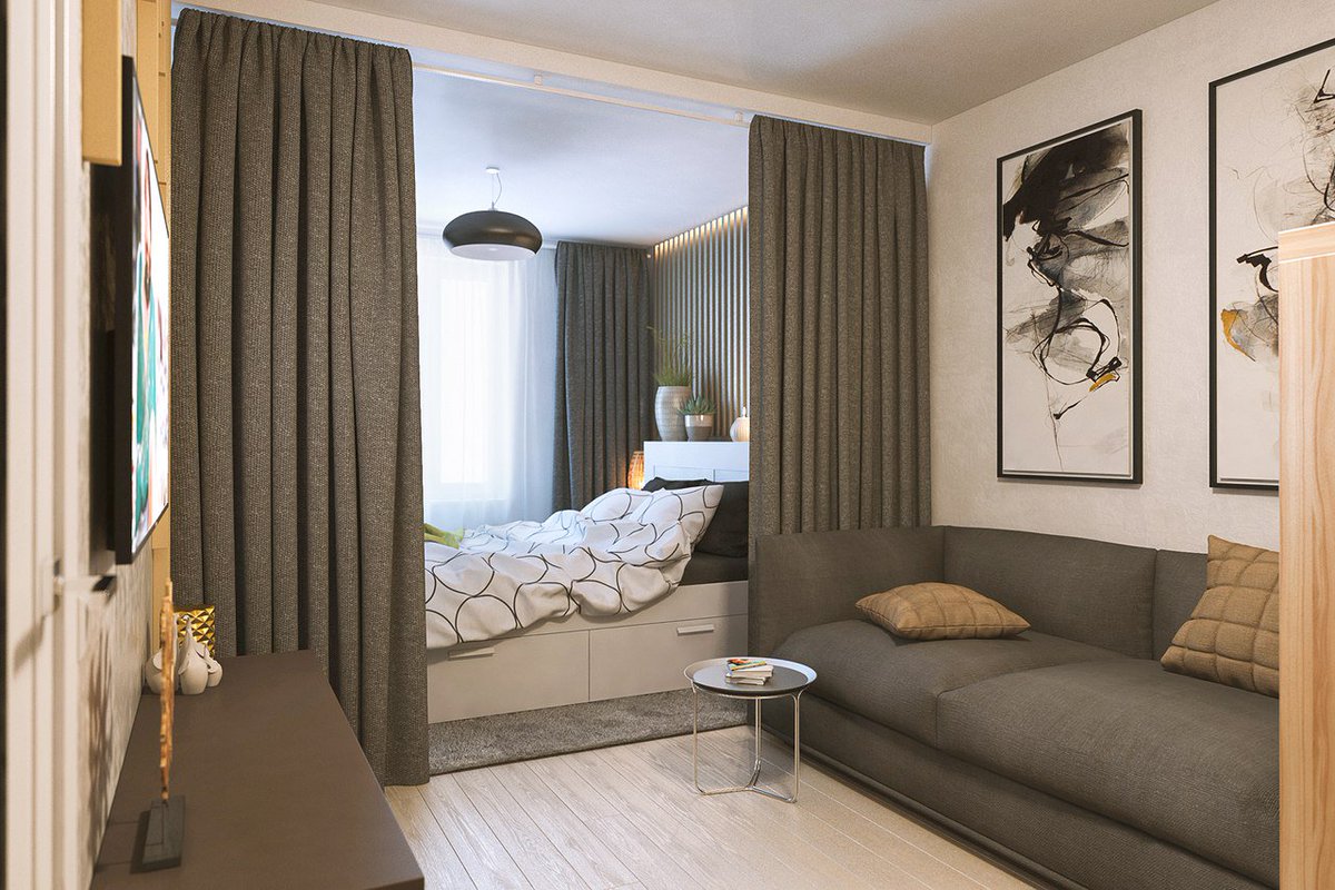 Идеи зонирования гостиной: 105 фото практичного оформления интерьера