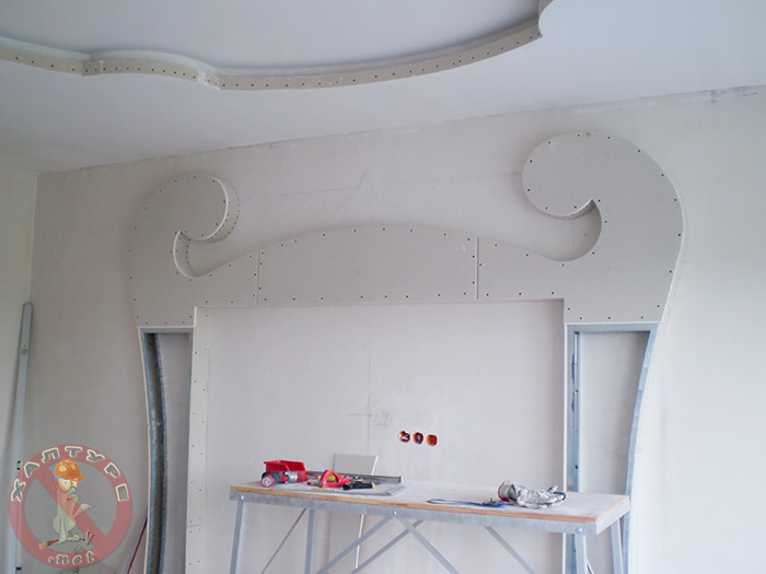 Декор стен, потолка и перегородок из гипсокартона своими руками: фото