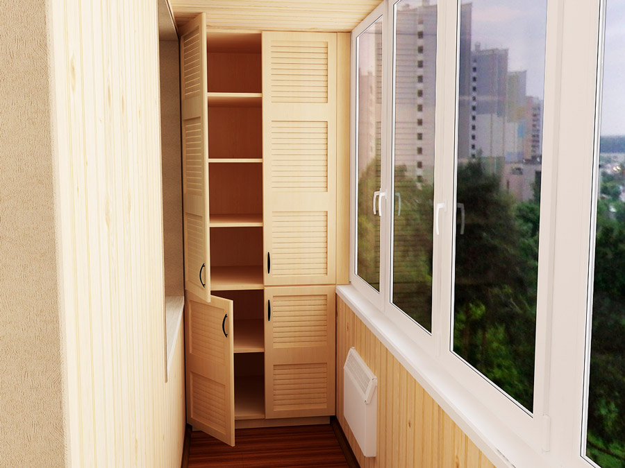 Дизайн балкона в квартире фото с шкафом