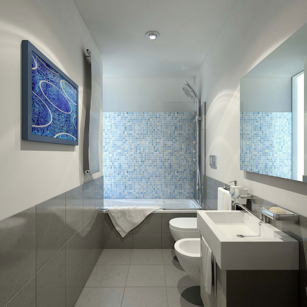 Оптимальный дизайн узкой ванной комнаты