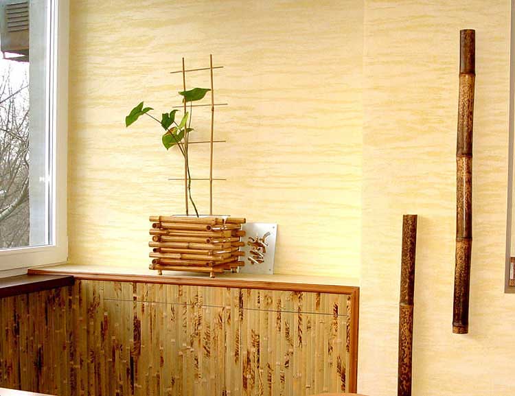 Бамбуковые обои в интерьере с фото