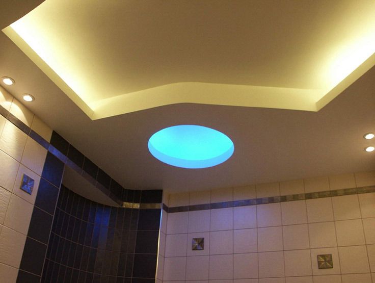 Примеры освещения на кухне с натяжным потолком