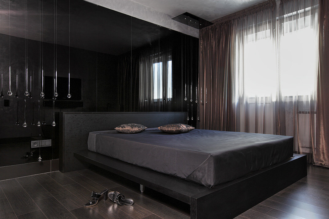 Правила дизайна черной спальни (68 фото) - важные нюансы оформления