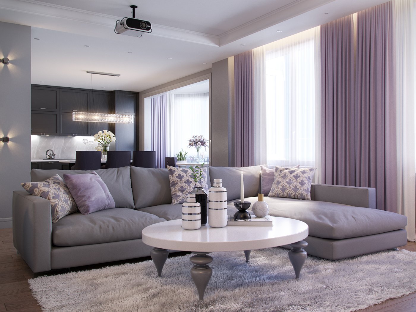 Сиреневый цвет в интерьере гостиной (50 фото) — портал о строительстве, ремонте и дизайне