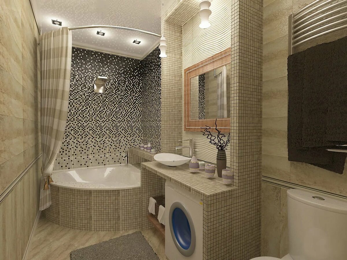 Дизайн совмещённой ванной комнаты с туалетом: интересные идеи