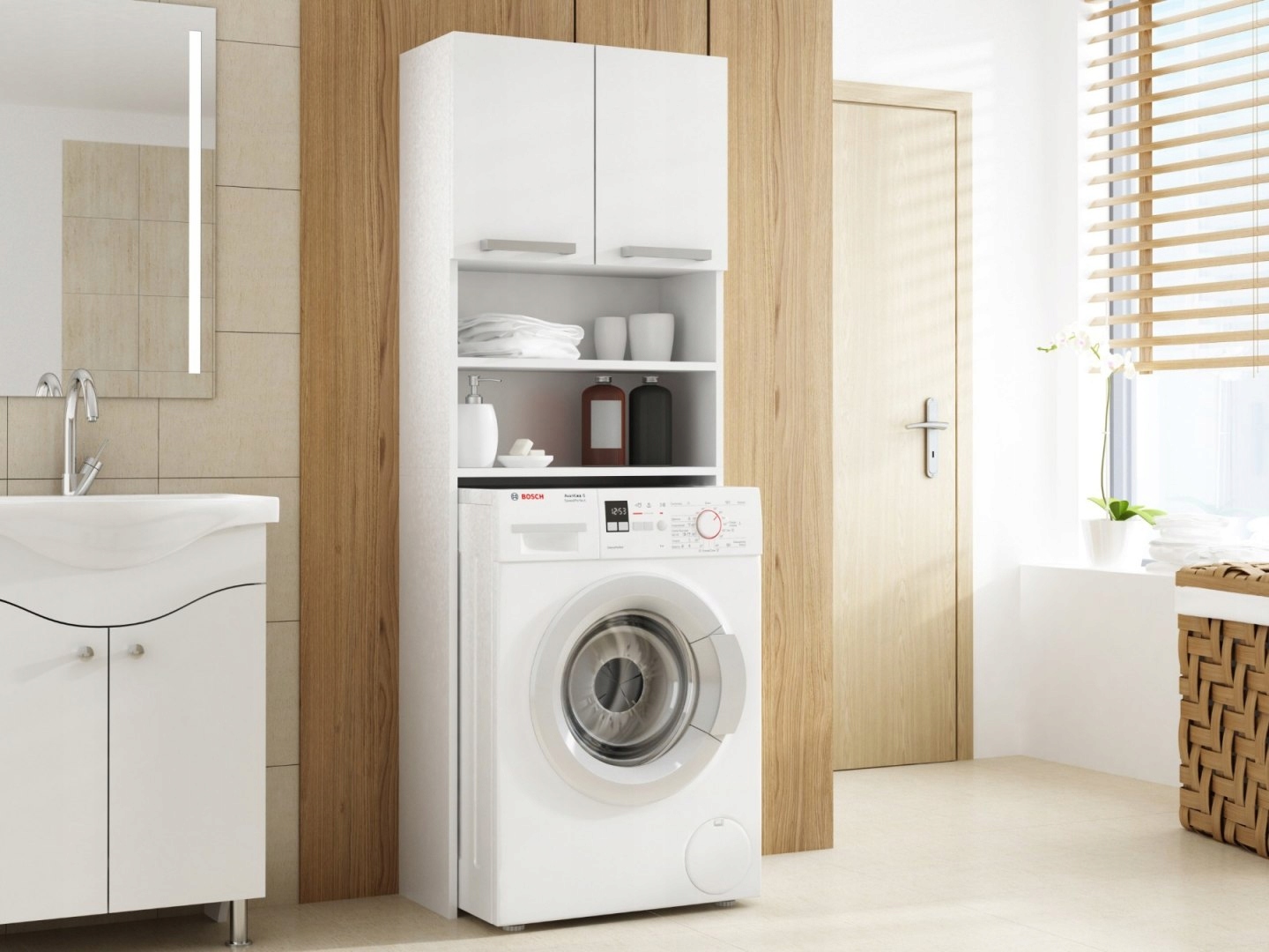 Шкаф для стиральной машины, преимущества, разновидности, материалы