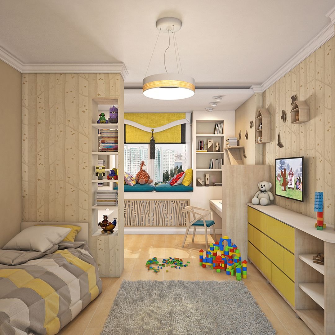 Детская комната 9 кв м: примеры дизайна [43 фото]