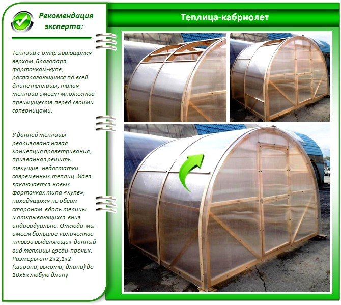Теплица со съемной крышей своими руками чертежи и фото