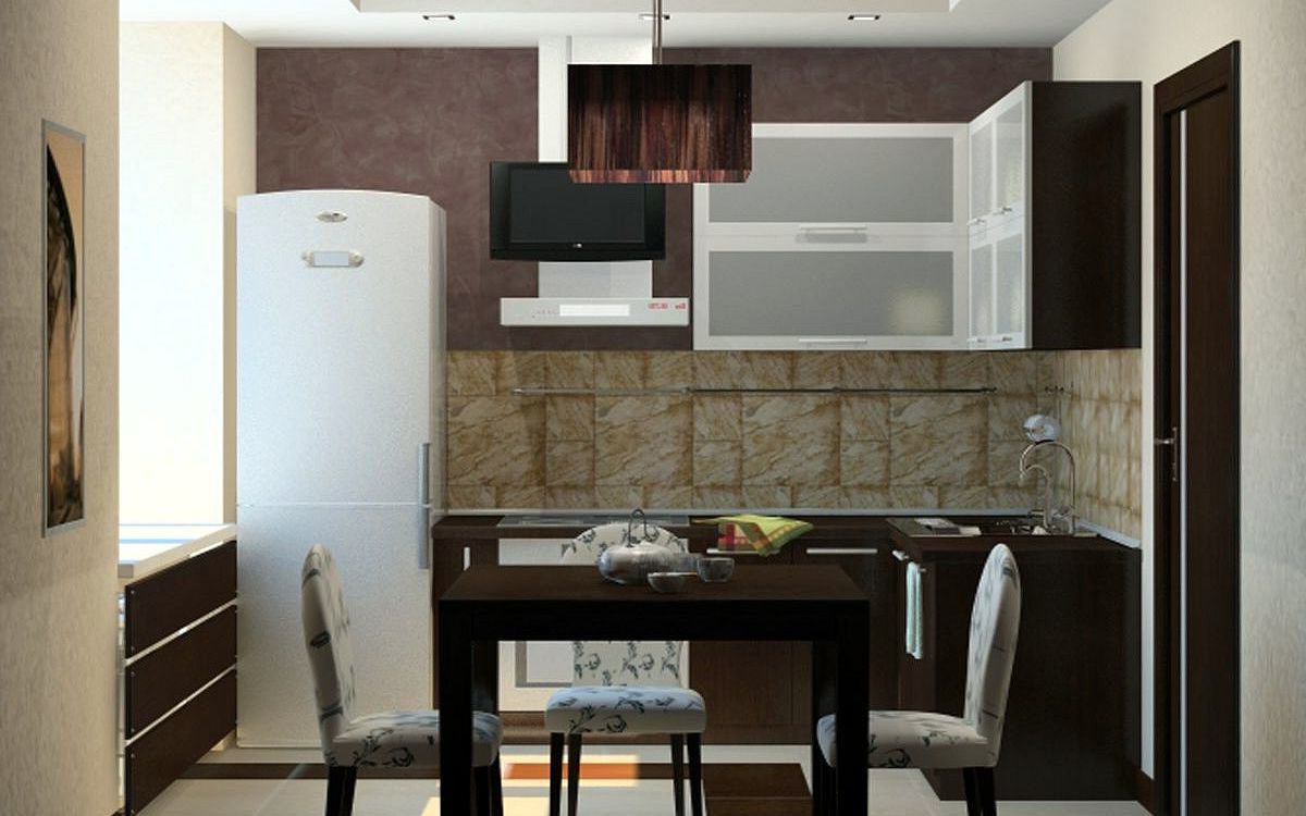 Дизайн маленькой кухни 5, 6, 7 кв. м. с холодильником в хрущевке