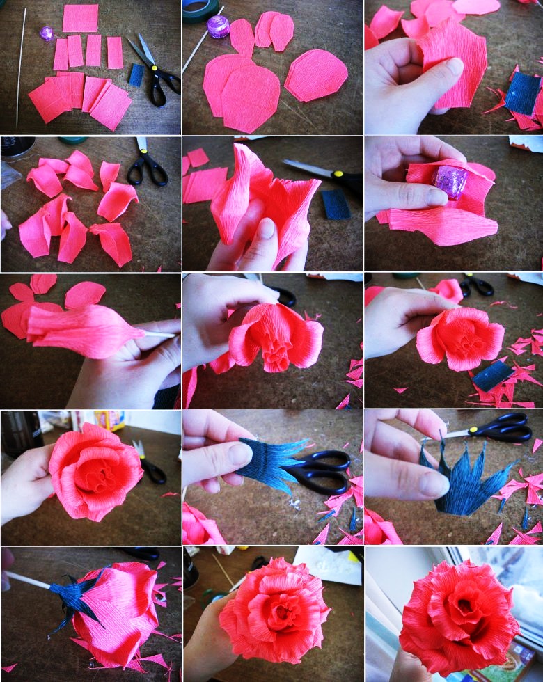 Розы из гофрированной бумаги с конфетами: мастер-классы с фото