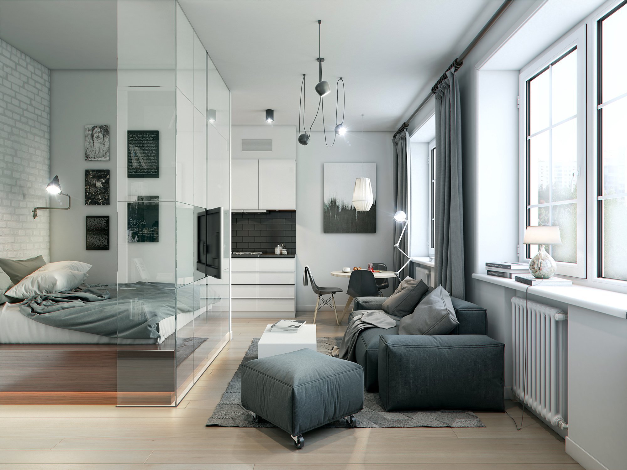 Дизайн однокомнатной квартиры 40 кв. м. – полет фантазии. 5 фото – проектов – ваш надёжный дом