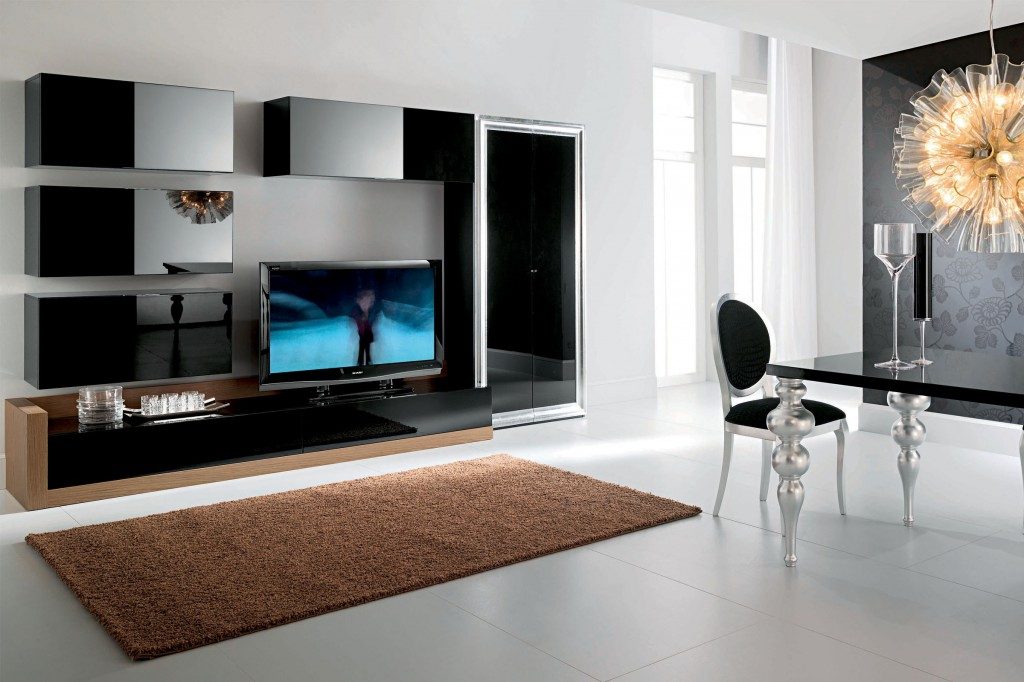 Стенки под телевизор в гостиную в современном стиле (50 фото интерьеров)