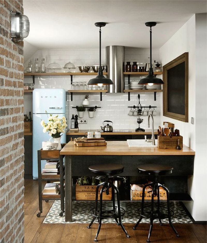 Кухня в стиле лофт: 100 идей для дизайна и декора