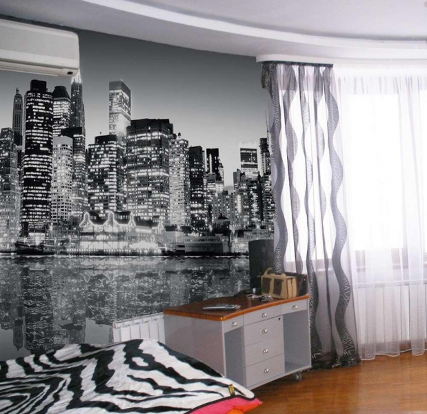 Обои ночной город в комнату: на стене в квартире фото лондона, зимний париж с рисунком, изображение венеции