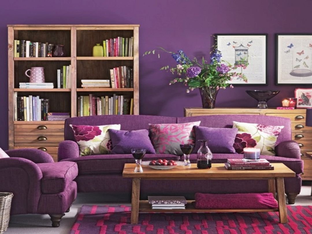 Фиолетовый цвет в интерьере и сочетание с другими цветами