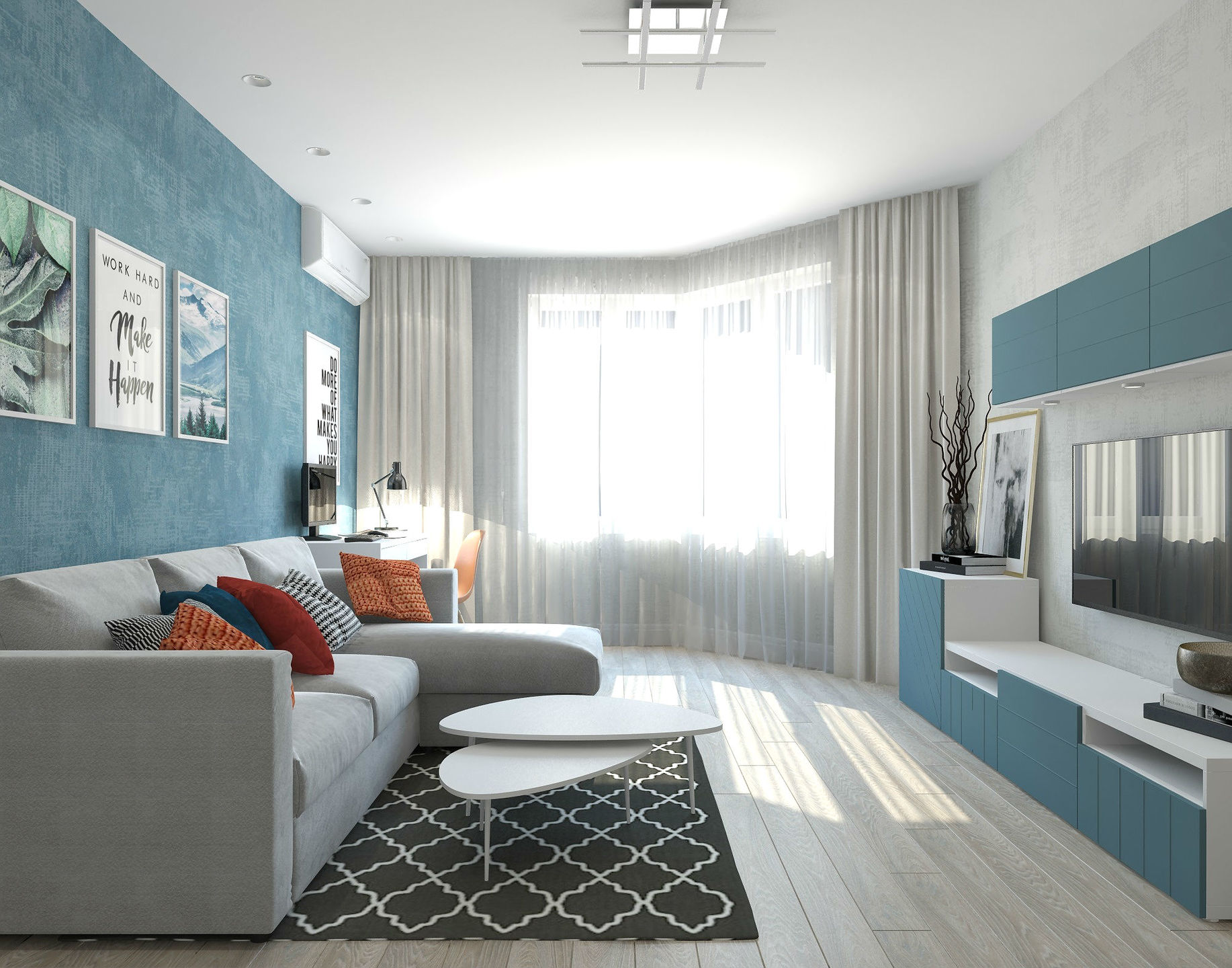 Дизайн двухкомнатной квартиры 44 кв м - 75 фото проектов интерьера