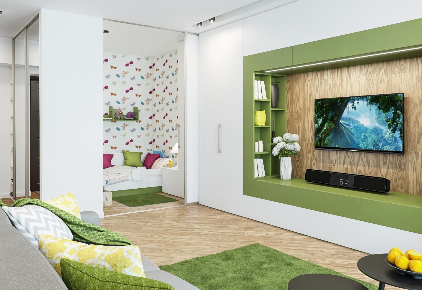 Зонирование и дизайн интерьера гостиной-спальни в одной комнате