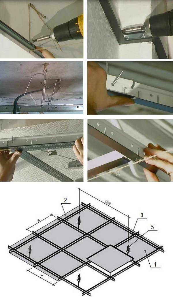 Монтаж потолка армстронг своими руками: как монтировать подвесной потолок, инструкция, как установить потолок типа армстронг, крепление, крепеж, схема