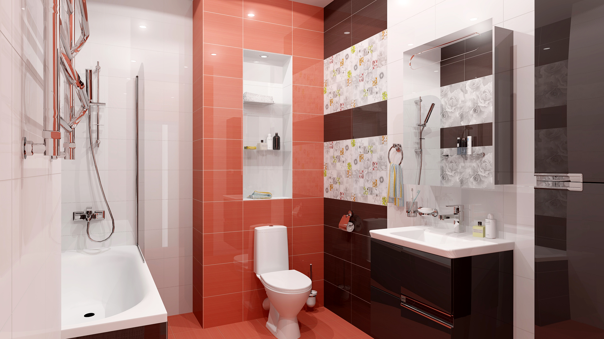 Пример плитки в ванной. Кафельная плитка для маленькой ванной. Раскладка плитки в ванной. Плитка для маленькой ванны. Двухцветная ванная комната.