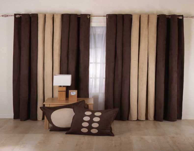 Коричневые шторы в различных интерьерах, как выбрать правильный оттенок для гостиной, спальни, кухни - 56 фото