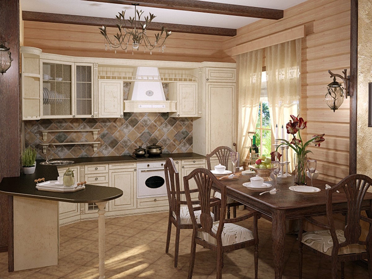Кухня в загородном доме или даче: дизайн интерьера со столовой или гостиной | дизайн и фото