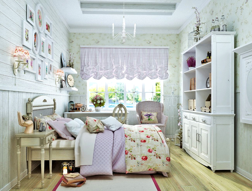 Дизайн интерьера прованс: детская комната для девочки.
