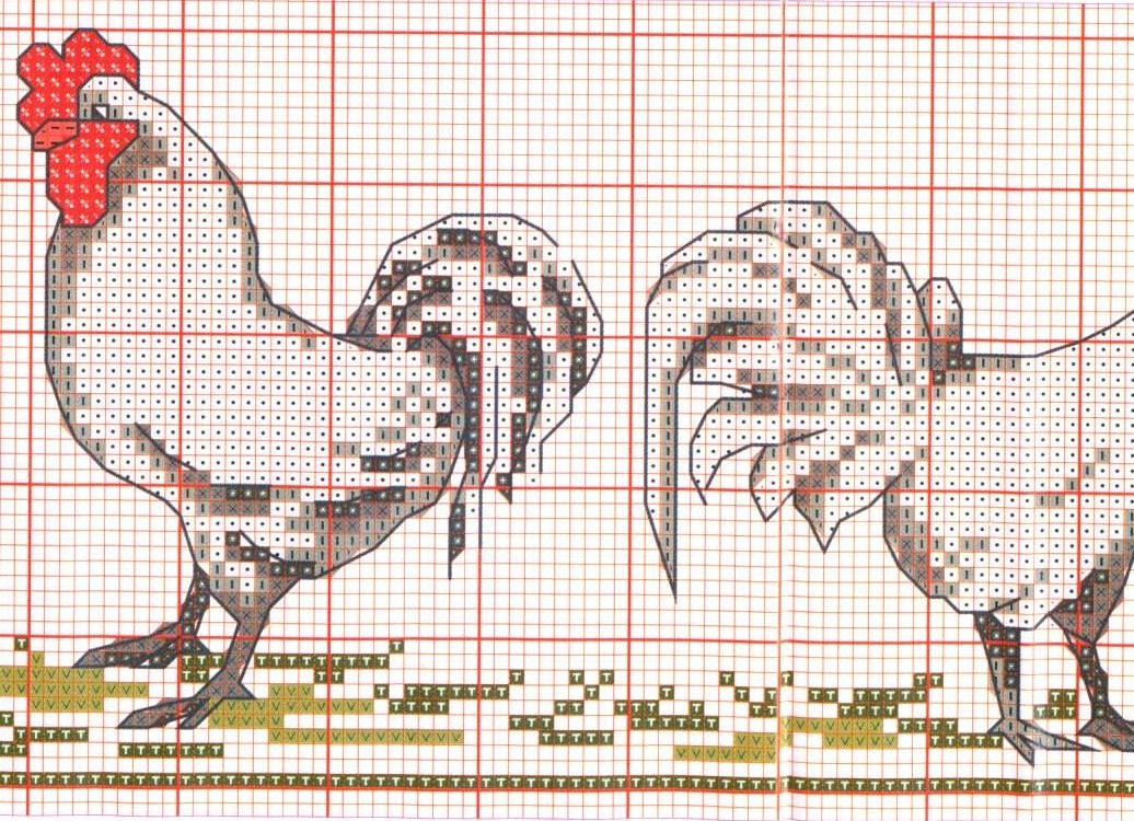 Петух вышивка крестом схемы: бесплатно скачать, наборы старинные, курица золотая, артикулы и мини-схемы с луной
