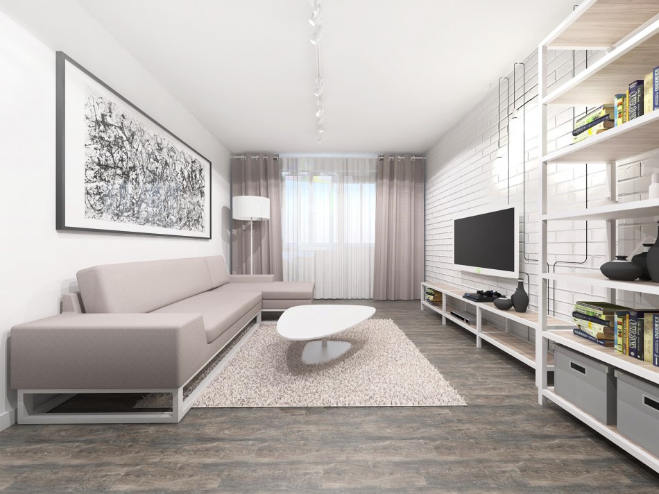 Дизайн интерьера двухкомнатной квартиры площадью 52,8 кв.м