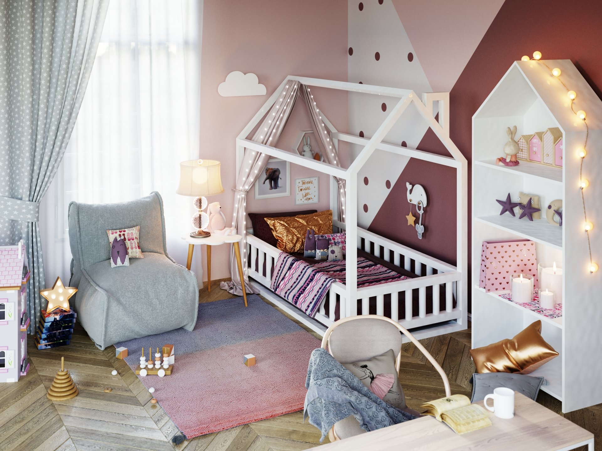 Детская кровать домик — 100 супер-идей c фото