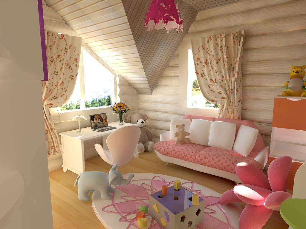 Детская на мансарде: примеры дизайна комнаты, фотографии интерьера