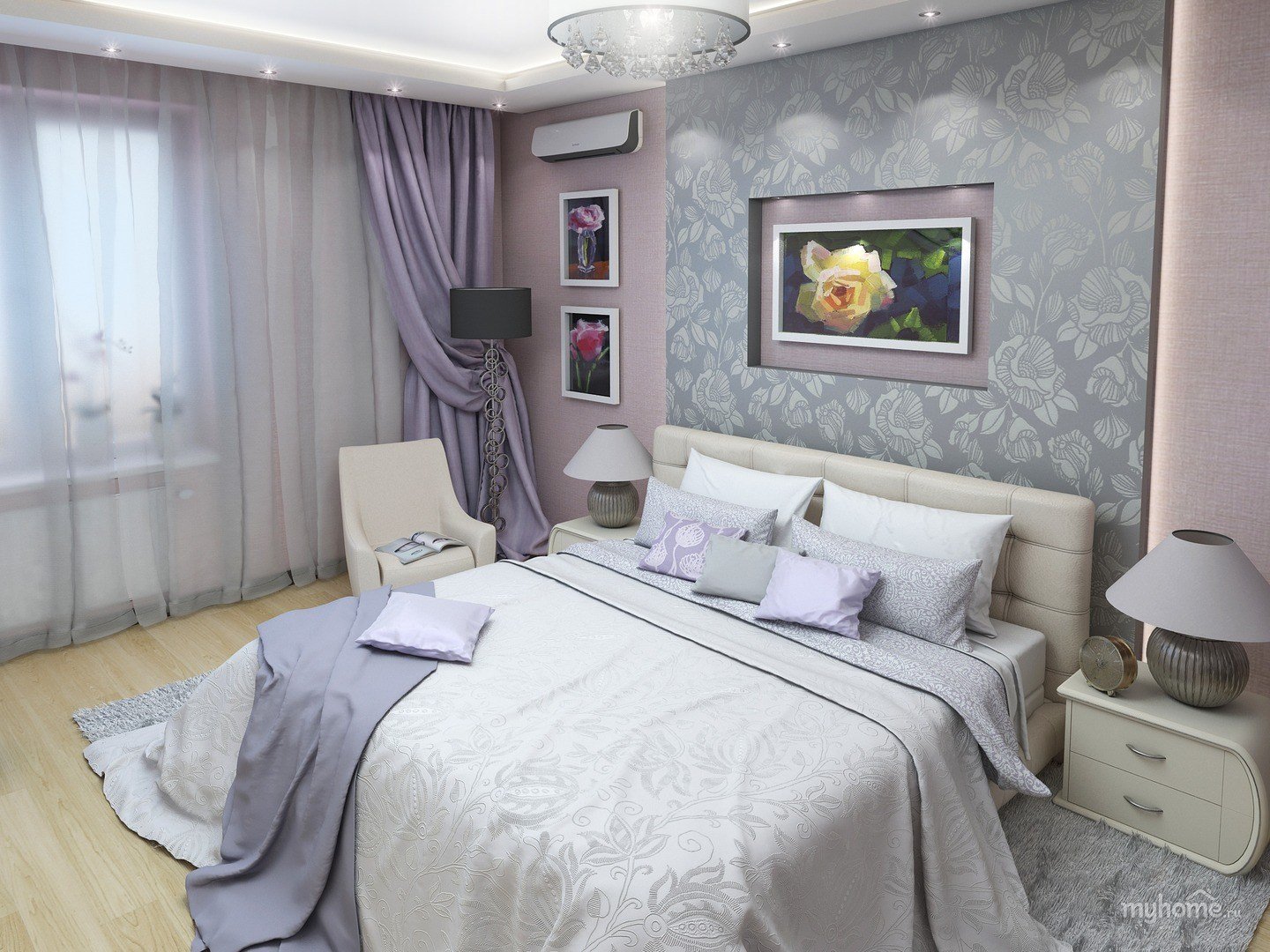Серая спальня - топ-120 фото и видео вариантов. комбинация цветов в отделке стен и пола. подбор оттенков серой палитры. мебель и декоративные элементы