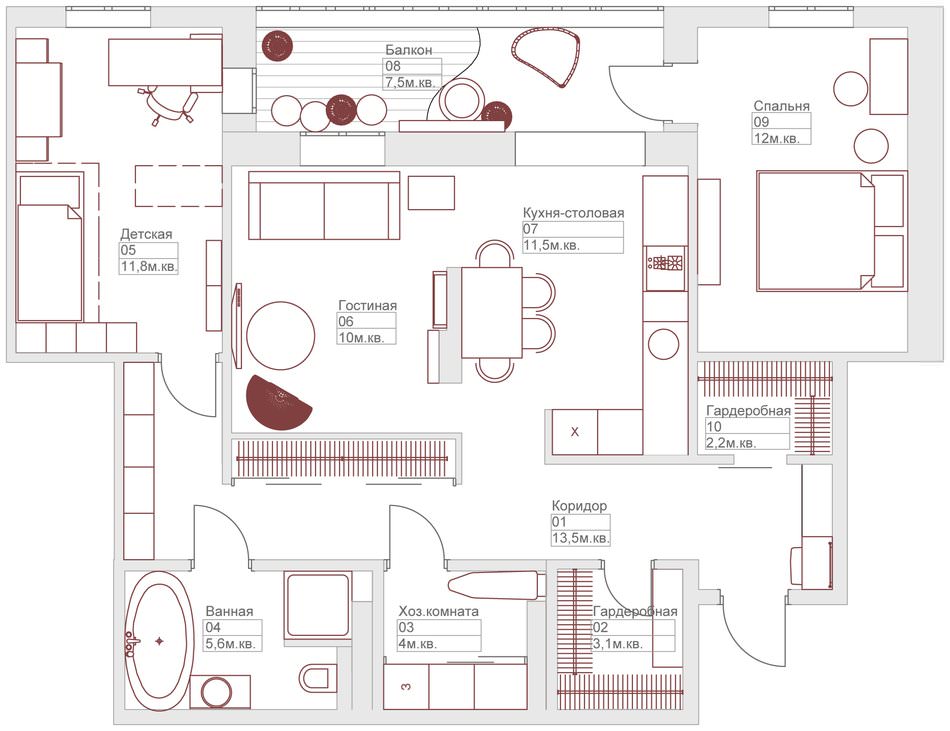 Трехкомнатная квартира: планировка и правильное использование пространства. выбор материалов отделки, мебели и света (фото + видео)