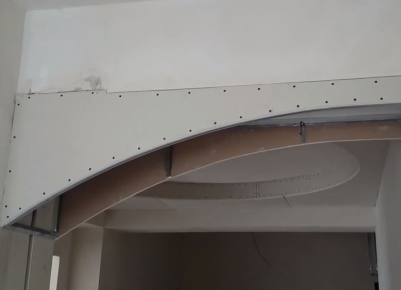 Как сделать арку в деревянном доме из гипсокартона видео