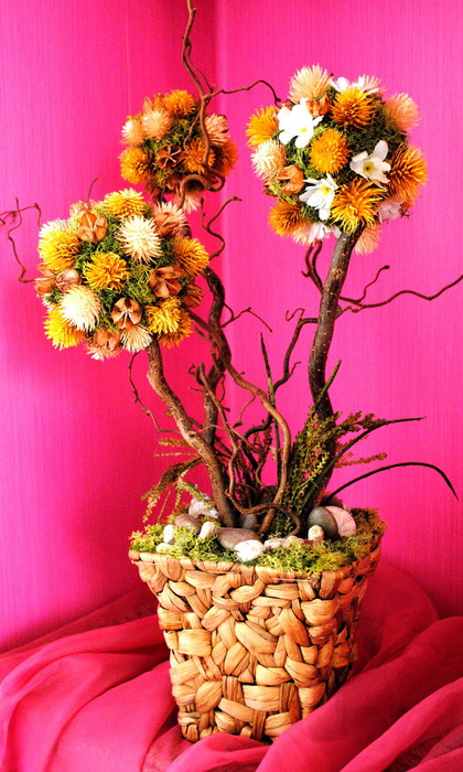 Цветочное дерево своими руками: мастер-класс топиарий из цветов