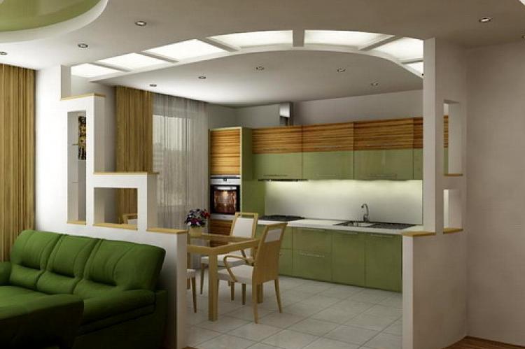 Как разделить кухню и гостинную: свет в гостинной совмещенной с кухней, как зонировать в студии