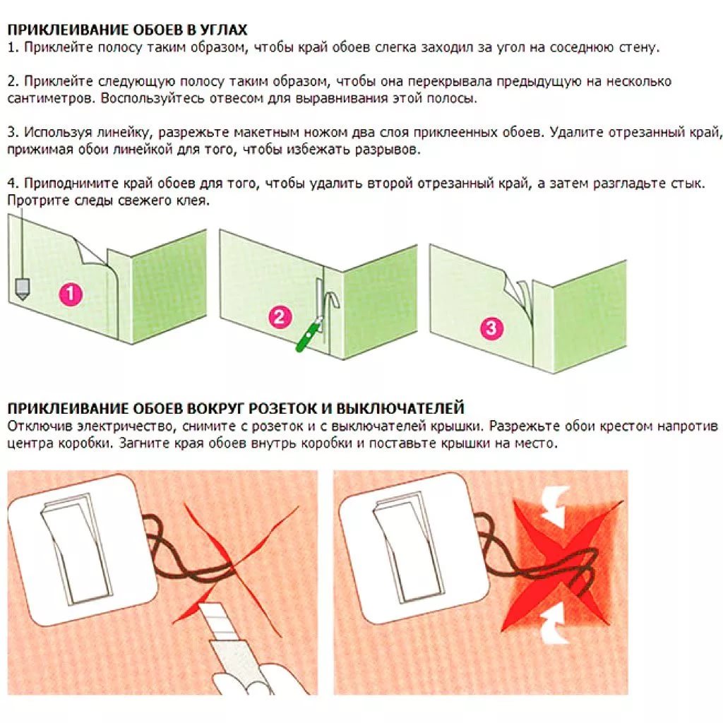 Как клеить внешний угол обоями на флизелиновой основе